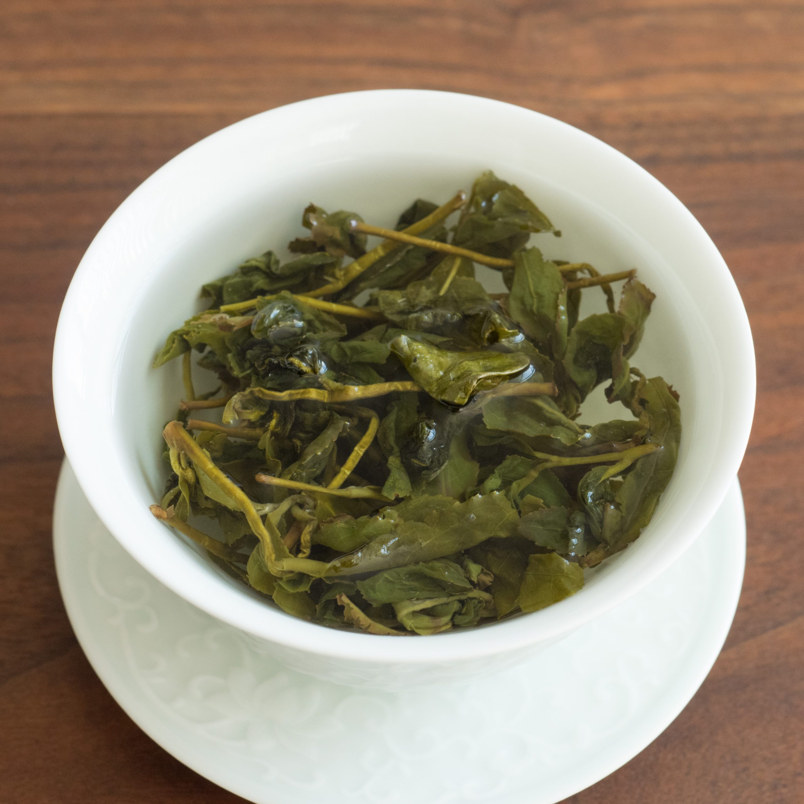 Teh oolong Jin Xuan diseduh dalam gaiwan, bagian wisata teh Taipei